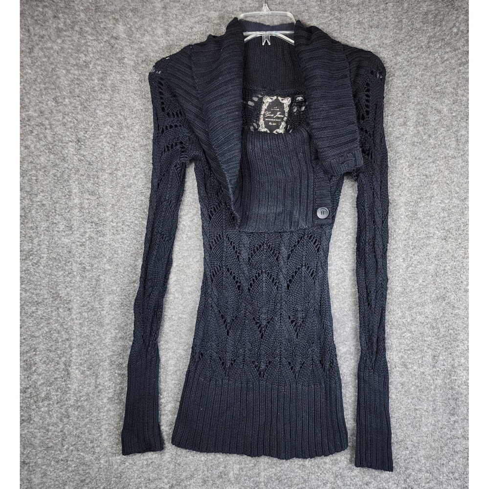 Guess Sweater Womens Small Cowl Neck Pointelle Knit Long Sleeve M94G28Z42R0